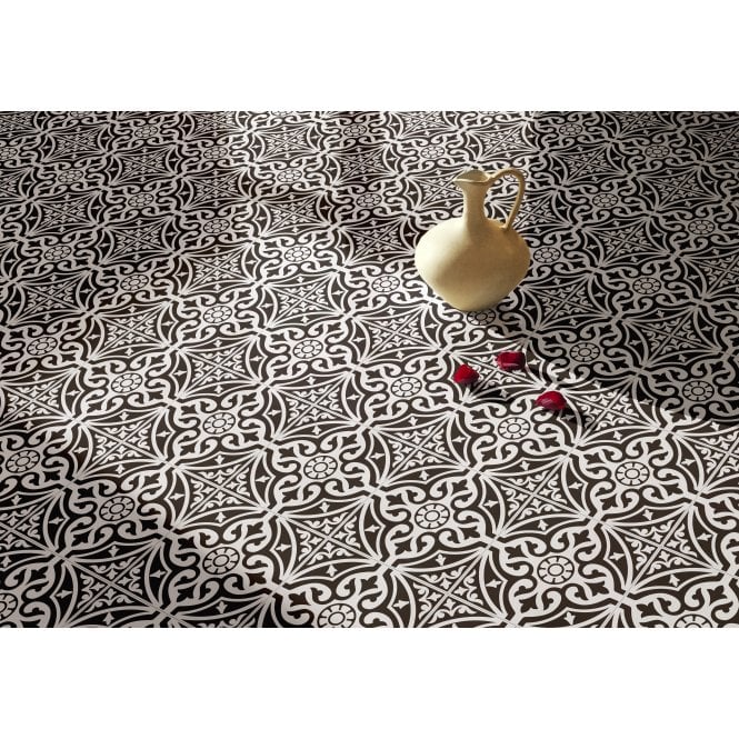 British Ceramic Tile Devonstone Black Feature 33cm x 33cm Wall and Floor Tile