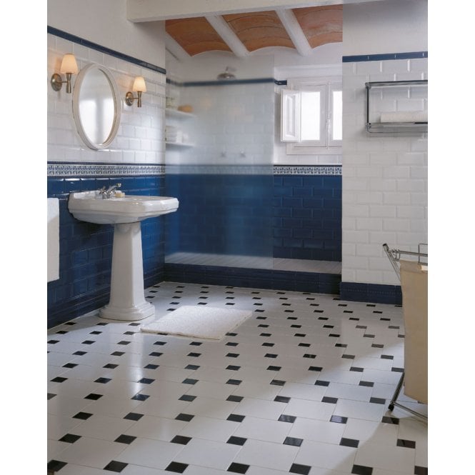 Vives Diamante Metro Brick Gloss Marino 10cm x 20cm Wall Tile