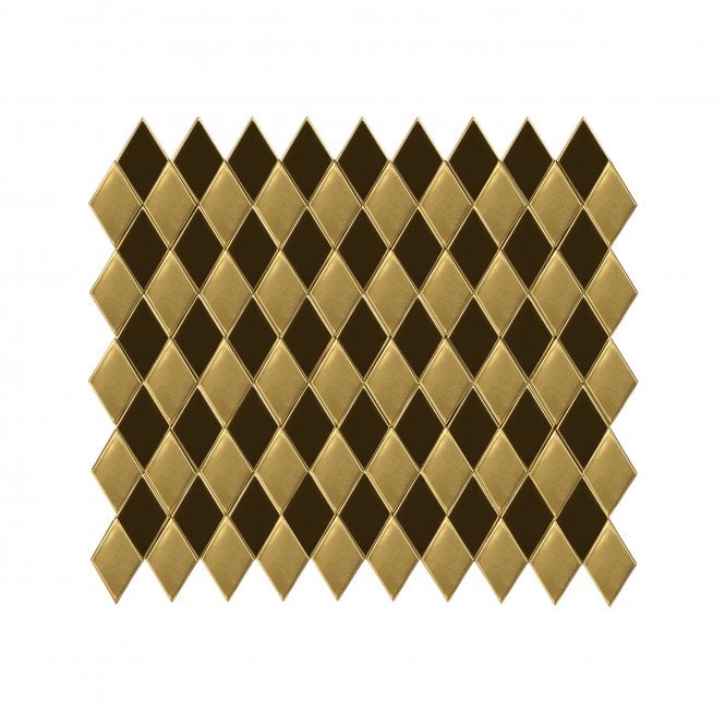 Diamond Pillow Gold 28.5cm x 30cm (2.7cm x 5.3cm) Mosaic Tile