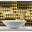 Diamond Pillow Gold 28.5cm x 30cm (2.7cm x 5.3cm) Mosaic Tile