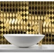 Diamond Pillow Gold 28.5cm x 30cm (2.7cm x 5.3cm) Mosaic Tile