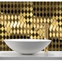 Diamond Pillow Gold 28.5cm x 30cm (2.7cm x 5.3cm) Mosaic Tile