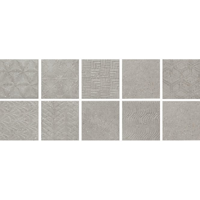 Baldocer Dipsy Asphalt Fume 15cm x 15cm Wall Tile