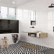 District Lines Black 20cm x 20cm Wall & Floor Tile