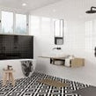 District Lines Black 20cm x 20cm Wall & Floor Tile