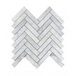 Dolomiti Carrara Honed Marble 28cm x 30.5cm Herringbone Mosaic Tile