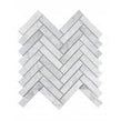 Dolomiti Carrara Honed Marble 28cm x 30.5cm Herringbone Mosaic Tile