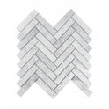 Dolomiti Carrara Honed Marble 28cm x 30.5cm Herringbone Mosaic Tile