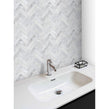 Dolomiti Carrara Honed Marble 28cm x 30.5cm Herringbone Mosaic Tile