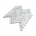 Dolomiti Carrara Honed Marble 28cm x 30.5cm Herringbone Mosaic Tile