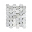 Dolomiti Carrara Honed Marble 28cm x 30.5cm Hexagon Mosaic Tile