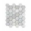 Dolomiti Carrara Honed Marble 28cm x 30.5cm Hexagon Mosaic Tile
