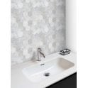 Dolomiti Carrara Honed Marble 28cm x 30.5cm Hexagon Mosaic Tile