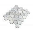 Dolomiti Carrara Honed Marble 28cm x 30.5cm Hexagon Mosaic Tile