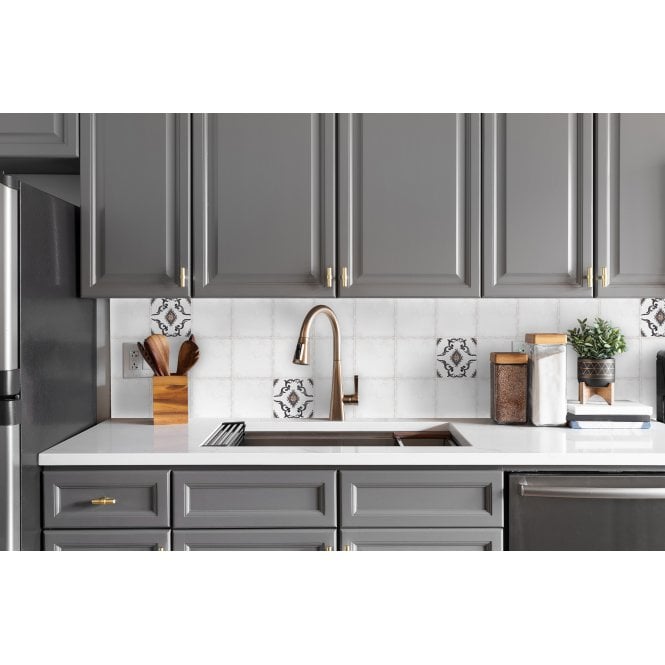 Dragonera White Glossy 14.7cm x 14.7cm Wall & Floor Tile