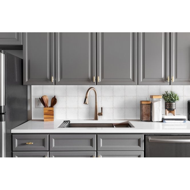 Dragonera White Matt 14.7cm x 14.7cm Wall & Floor Tile