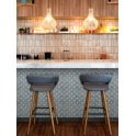 Duck Egg Gloss 27.3cm x 25.9cm Fan Mosaic Tile