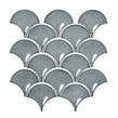 Duck Egg Gloss 27.3cm x 25.9cm Fan Mosaic Tile