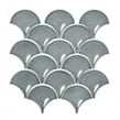 Duck Egg Gloss 27.3cm x 25.9cm Fan Mosaic Tile