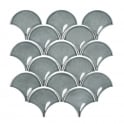 Duck Egg Gloss 27.3cm x 25.9cm Fan Mosaic Tile