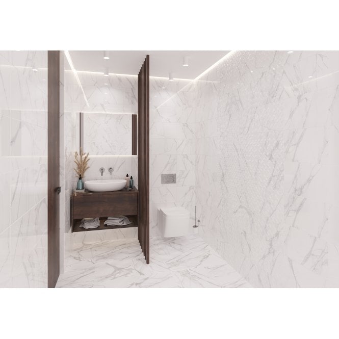 Elba Marble Effect 40cm x 40cm Wall & Floor Tile