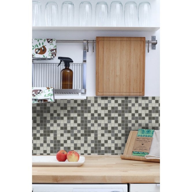Elegance Brown 30cm x 30cm Peel & Stick Mosaic Tile