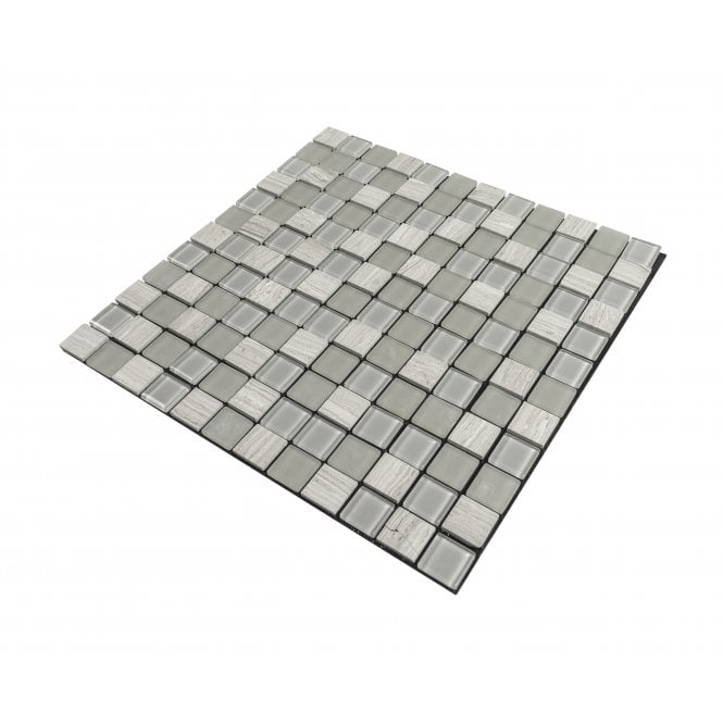 Elegance Grey 30cm x 30cm Peel & Stick Mosaic Tile