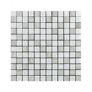 Elegance White 30cm x 30cm Peel & Stick Mosaic Tile