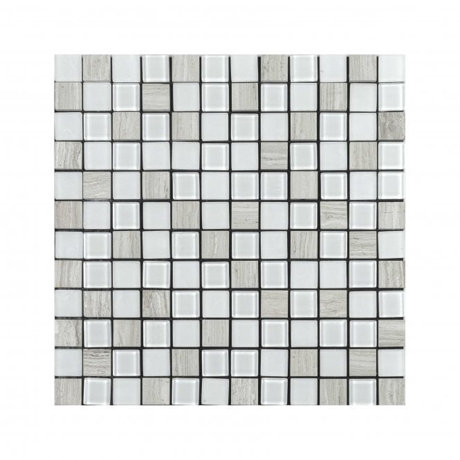 Elegance White 30cm x 30cm Peel & Stick Mosaic Tile