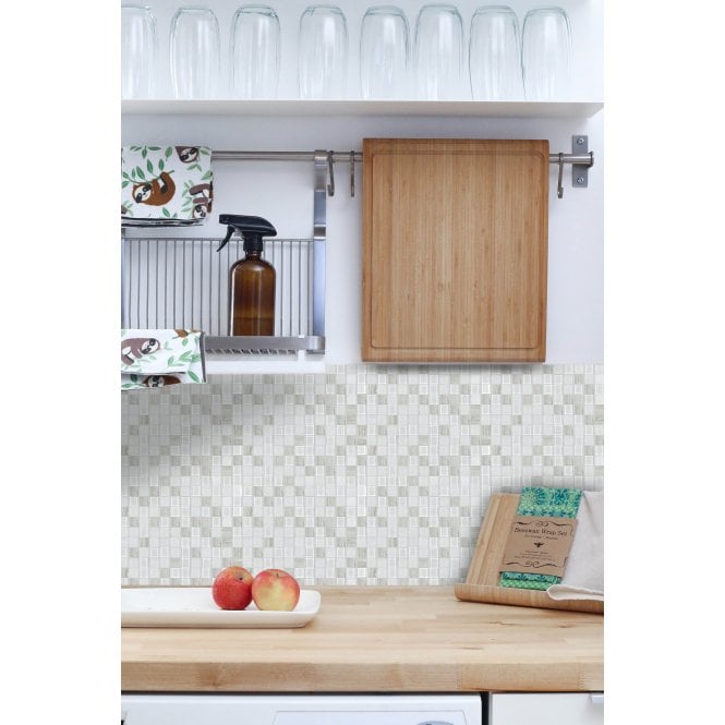 Elegance White 30cm x 30cm Peel & Stick Mosaic Tile