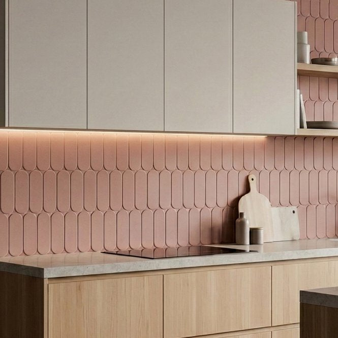 Elongate Grapefruit Pink Matt 29cm x 27.6cm (4.3cm x14.8cm) Mosaic Tile