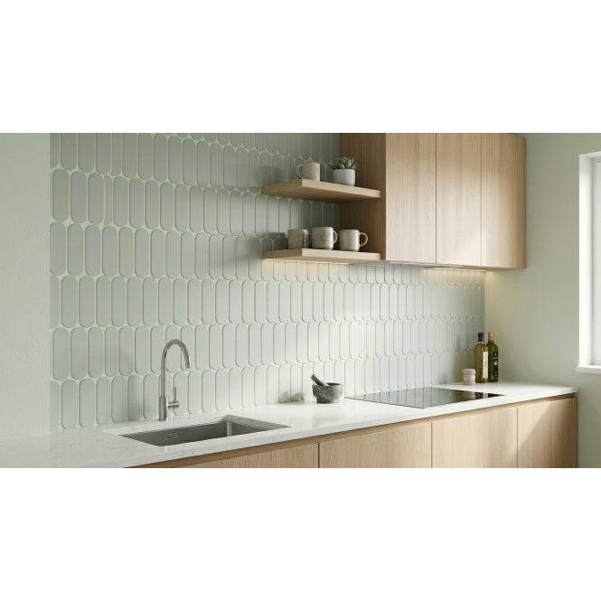 Elongate Mellow Sage 29cm x 27.6cm (4.3cm x14.8cm) Mosaic Tile
