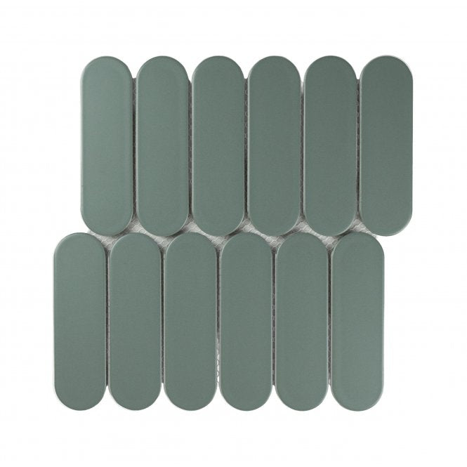Elongate Pine Green 29cm x 27.6cm (4.3cm x14.8cm) Mosaic Tile