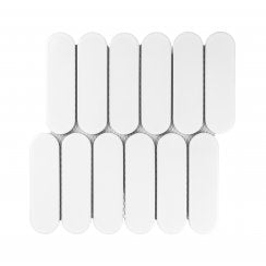 Elongate White Gloss 29cm x 27.6cm (4.3cm x14.8cm) Mosaic Tile