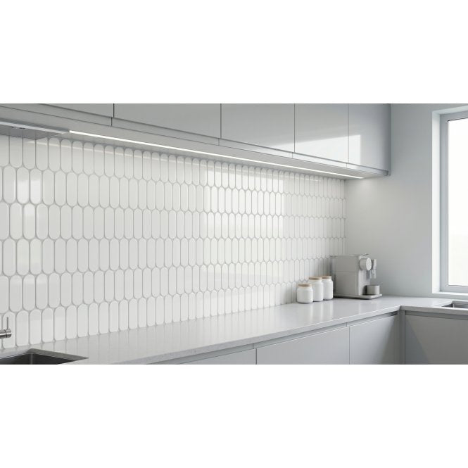 Elongate White Gloss 29cm x 27.6cm (4.3cm x14.8cm) Mosaic Tile