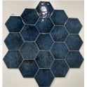 Italian Design Esamarine Blue 16.2cm x 18.5cm Hexagon Wall Tile