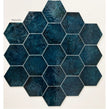 Italian Design Esamarine Petroleum 16.2cm x 18.5cm Hexagon Wall Tile