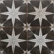 Etoile Black & white Matt Patterned Distressed effect Porcelain Wall & floor Tile