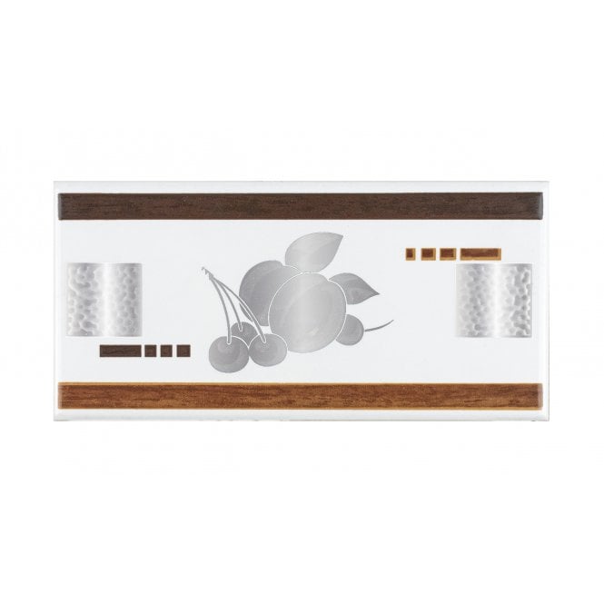 Heckstream Fab Silver 10cm x 20cm Border Tile