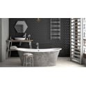Equipe Fan Black Matt 10.6cm x 12cm Wall Tile