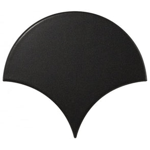 Equipe Fan Black Matt 10.6cm x 12cm Wall Tile