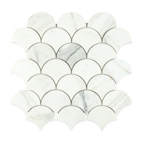 Fan Calacatta Gold 28.5cm x 28.5cm Mosaic Tile
