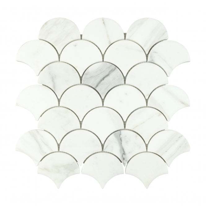 Fan Calacatta Gold 28.5cm x 28.5cm Mosaic Tile