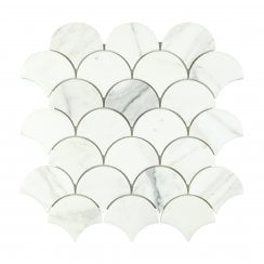 Fan Calacatta Gold 28.5cm x 28.5cm Mosaic Tile