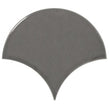 Equipe Fan Dark Grey Gloss 10.6cm x 12cm Wall Tile