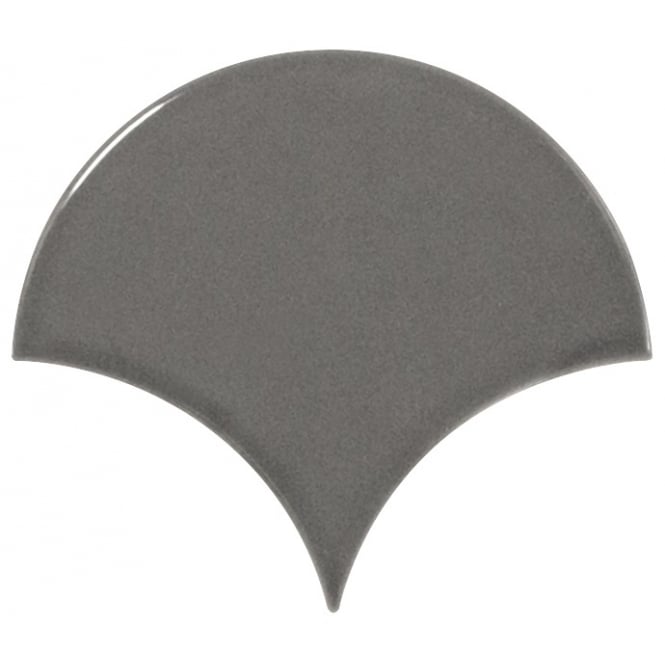 Equipe Fan Dark Grey Gloss 10.6cm x 12cm Wall Tile