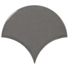 Equipe Fan Dark Grey Gloss 10.6cm x 12cm Wall Tile