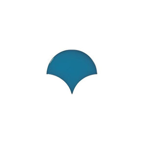 Equipe Fan Electric Blue Gloss 10.6cm x 12cm Wall Tile