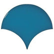 Equipe Fan Electric Blue Gloss 10.6cm x 12cm Wall Tile