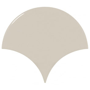 Equipe Fan Greige Gloss 10.6cm x 12cm Wall Tile
